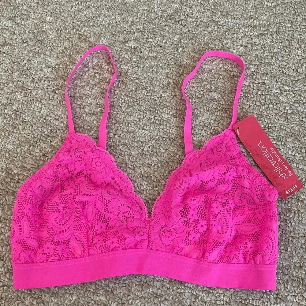 Xhilaration Hot Pink Lace Bralette